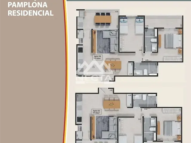 Apartamento com 77m² 2 quartos e 2 banheiros, à venda, no bairro Martim de Sá em Caraguatatuba