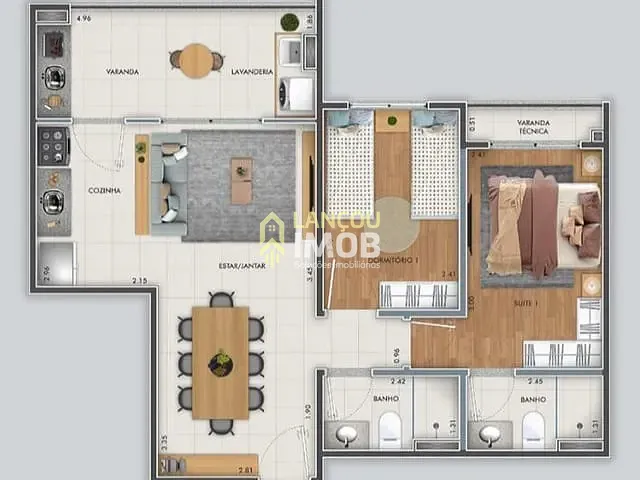 Apartamento 2 quartos e 2 banheiros, à venda, no bairro Recanto Quarto Centenário em Jundiaí