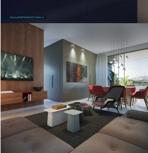 Apartamento três quartos a venda no Vale do Sereno, Nova Lima com duas vagas e varanda na suíte e na sala. Residencial com lazer completo miniatura 3