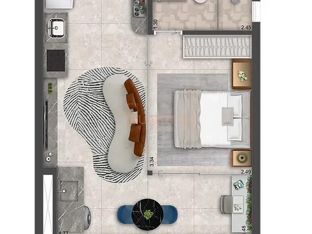 Apartamento 1 quarto e 1 banheiro, à venda, no bairro Vila Mariana em São Paulo