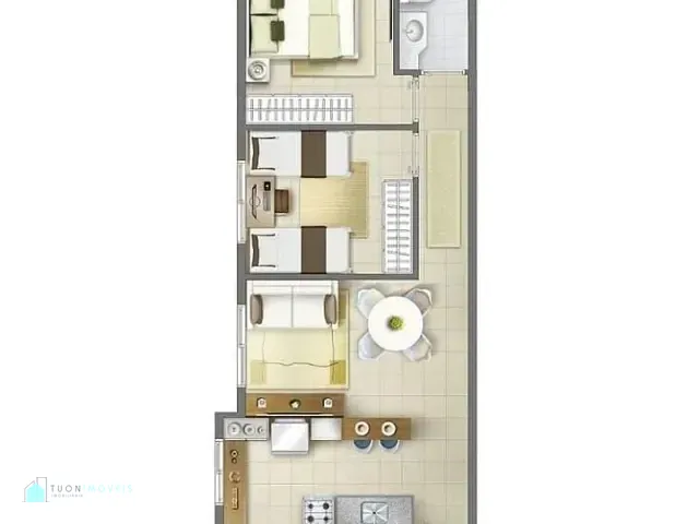 Apartamento com 80m² 2 quartos e 1 banheiro, à venda, no bairro Vila São Vicente em São Paulo