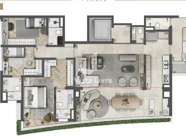 Apartamento com 149m² 3 quartos e 4 banheiros, à venda, no bairro Moema em São Paulo