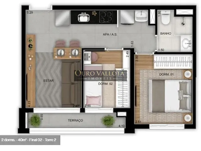 Apartamento 2 quartos e 1 banheiro, à venda, no bairro Vila Prudente (Zona Leste) em São Paulo