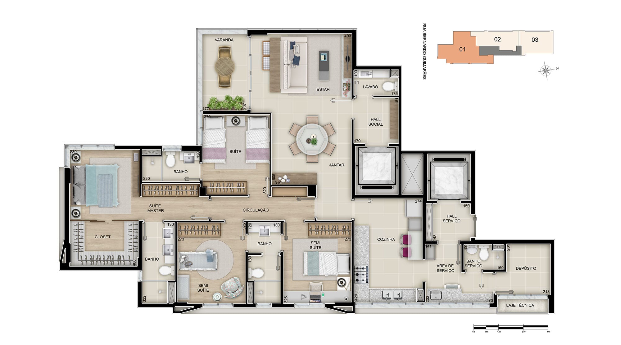 Apartamento com 3 ou 4 quartos, com 2 ou 3 vagas, com 2 ou 3 banhos. com muito luxo e conforto, à venda, Savassi, Belo Horizonte, MG - Lazer + completo. miniatura 25