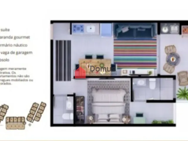 Apartamento 1 quarto e 1 banheiro, à venda, no bairro Praia Grande  em Ubatuba