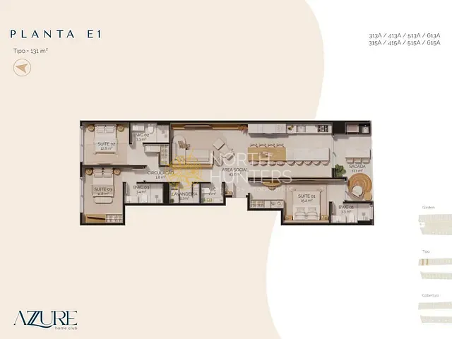 Apartamento com 132m² 3 quartos e 4 banheiros, à venda, no bairro Praia Brava em Florianópolis