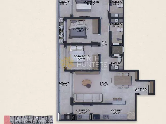 Apartamento com 133m² 3 quartos e 2 banheiros, à venda, no bairro Canasvieiras em Florianópolis