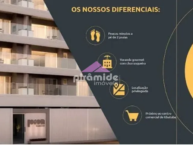 Apartamento com 80m² 2 quartos e 3 banheiros, à venda, no bairro Itaguá em Ubatuba