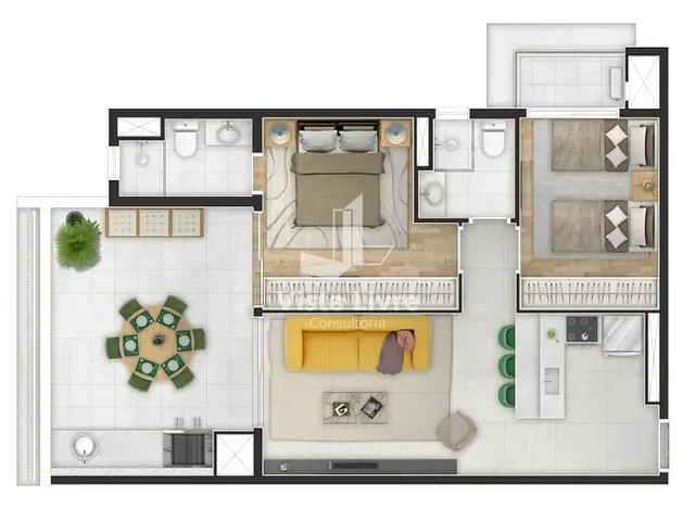 Apartamento com 71m² 2 quartos e 2 banheiros, à venda, no bairro Jardim Paulista em São Paulo