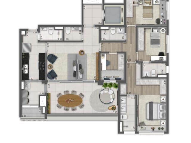 Foto do Apartamento - Apartamento à venda 4 Quartos 2 Suites 2 Vagas 151.82M² Brooklin Paulista São Paulo - SP | Ateliê 365 - Breve Lançamento | Lares e Andares Imóveis