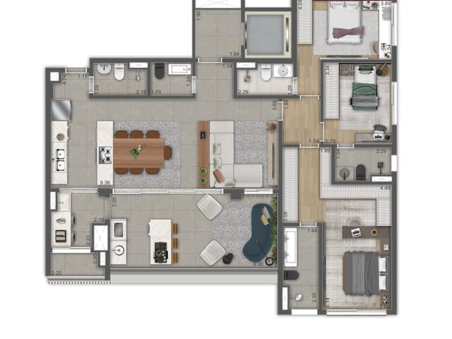 Foto do Apartamento - Apartamento à venda 4 Quartos 2 Suites 2 Vagas 151.82M² Brooklin Paulista São Paulo - SP | Ateliê 365 - Breve Lançamento | Lares e Andares Imóveis