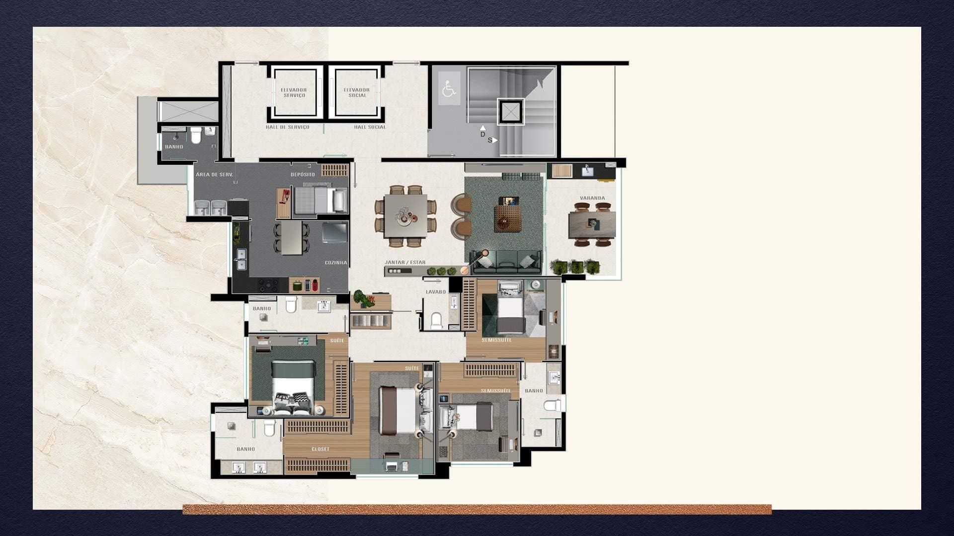 Apartamento 4 quartos, 4 banhos, 4 vagas, 3 suítes, alto padrão de acabamento, à venda, Serra, Belo Horizonte, MG  Luxo, conforto e segurança. Imóvel novo. miniatura 22
