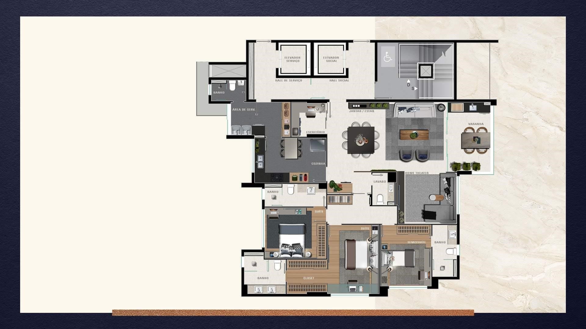 Apartamento 4 quartos, 4 banhos, 4 vagas, 3 suítes, alto padrão de acabamento, à venda, Serra, Belo Horizonte, MG  Luxo, conforto e segurança. Imóvel novo. miniatura 23