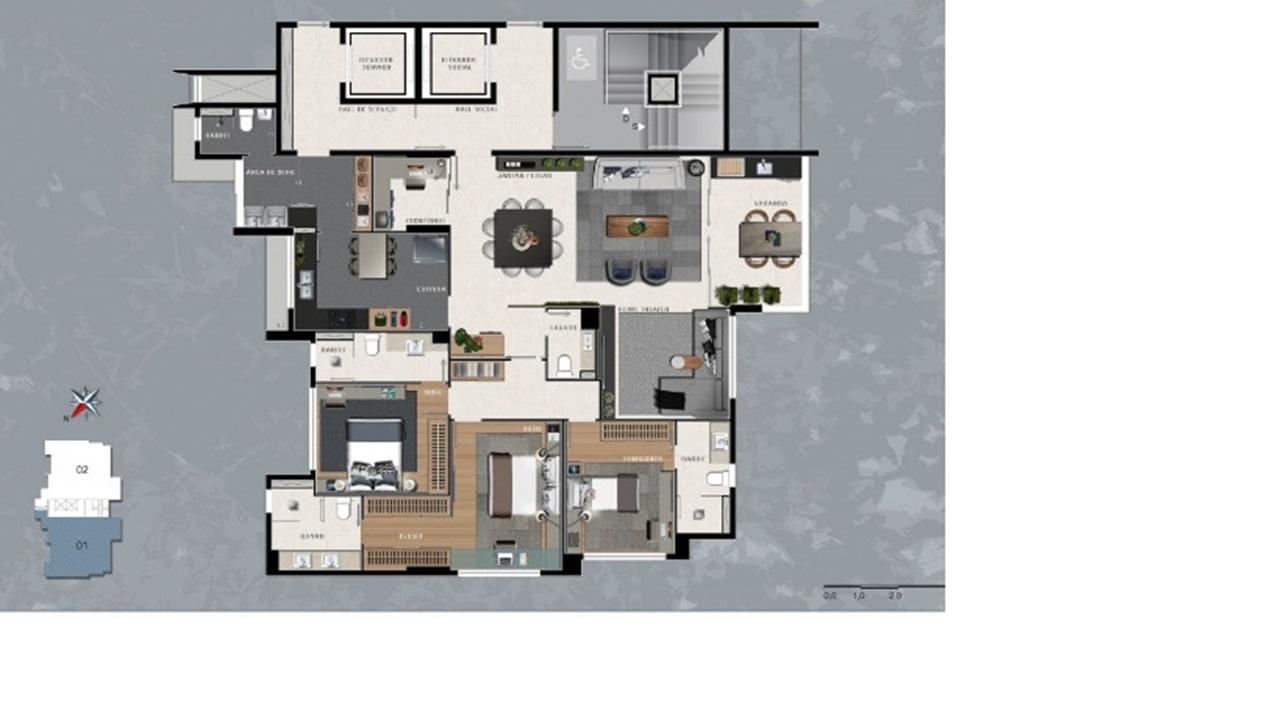 Apartamento 4 quartos, 4 banhos, 4 vagas, 3 suítes, alto padrão de acabamento, à venda, Serra, Belo Horizonte, MG  Luxo, conforto e segurança. Imóvel novo. miniatura 10