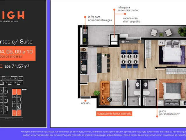 Apartamento 3 quartos e 2 banheiros, à venda, no bairro Novo Mundo em Curitiba