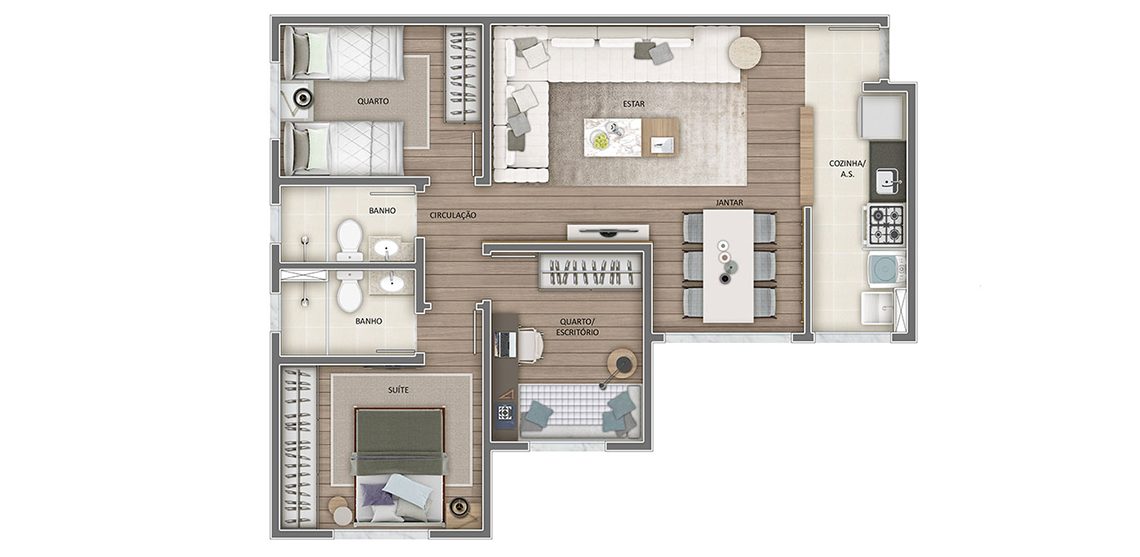 Apartamento de 2 ou 3 quartos, 1 suíte, 1 sala, 2 banhos, 2 vagas, à venda, Liberdade, Belo Horizonte, MG - Gran Resort Jaraguá. Luxo e Conforto e segurança. miniatura 55