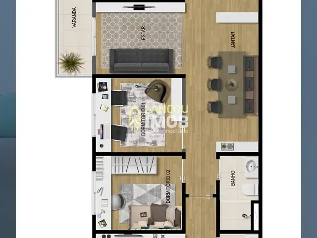 Apartamento 3 quartos e 2 banheiros, à venda, no bairro Jardim Carolina em Jundiaí