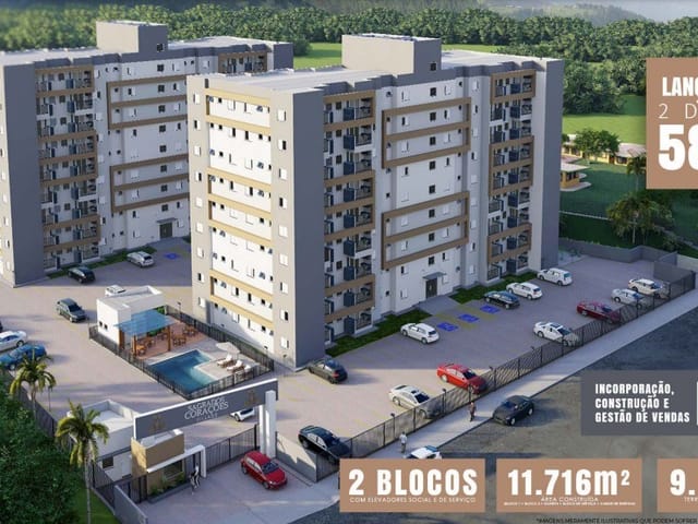 Apartamento 2 quartos e 2 banheiros, à venda, no bairro Jardim Santa Luzia em Pindamonhangaba