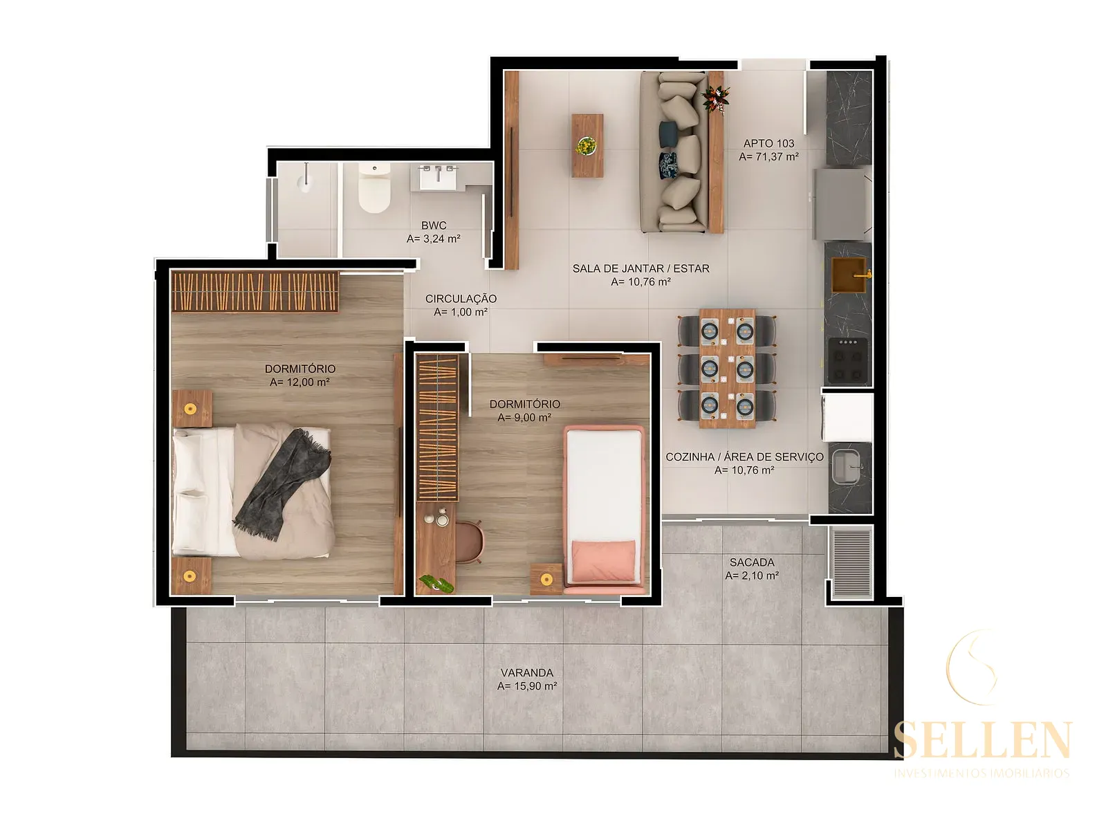 Apartamento, 2 quartos, 73 m² - Foto 16