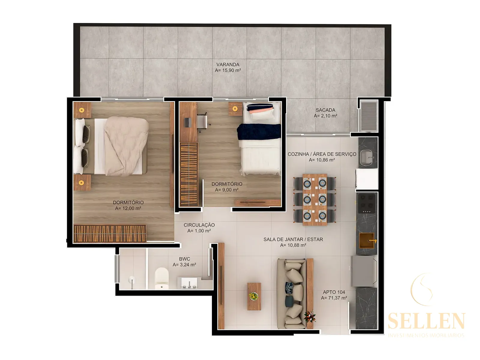 Apartamento, 2 quartos, 73 m² - Foto 17