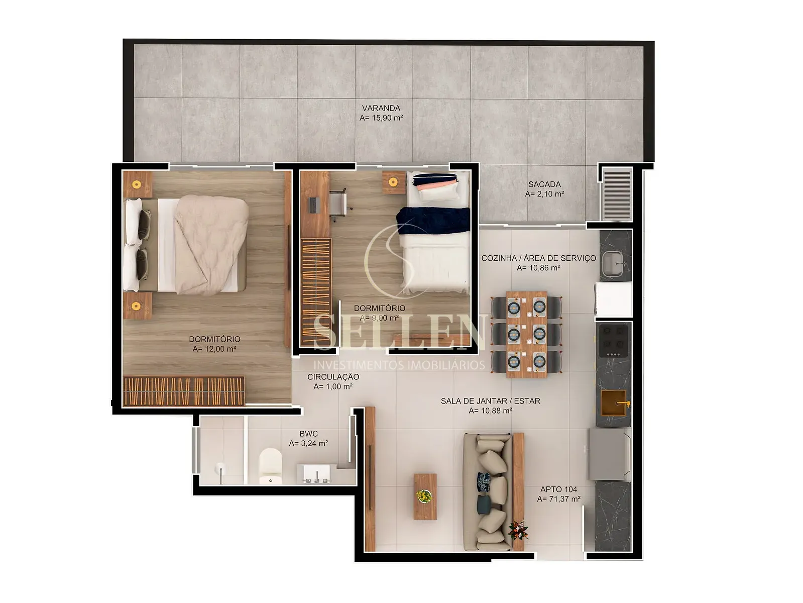 Apartamento, 2 quartos, 73 m² - Foto 17