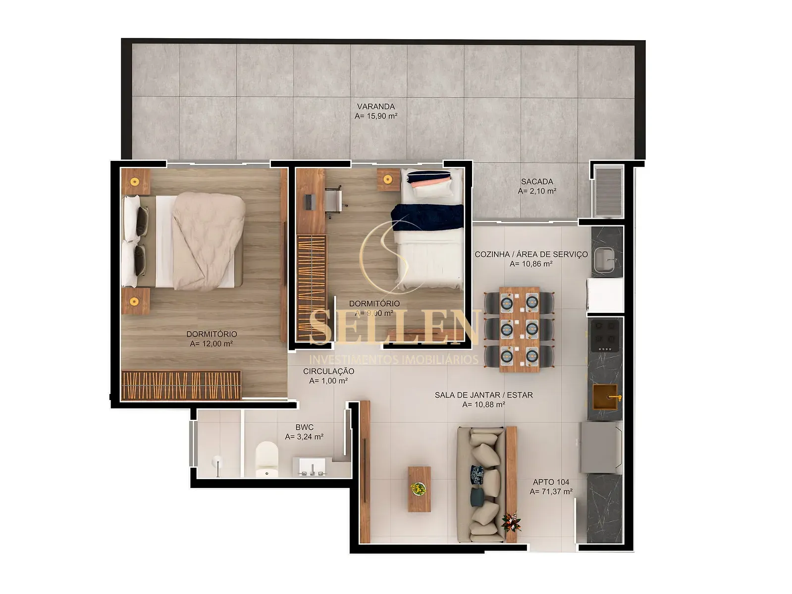 Apartamento, 2 quartos, 73 m² - Foto 17