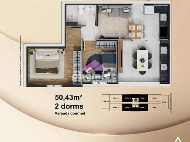 Apartamento com 60m² 2 quartos e 1 banheiro, à venda, no bairro Floresta em São José dos Campos