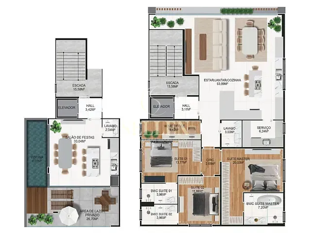 Apartamento com 355m² 3 quartos e 4 banheiros, à venda, no bairro Praia Brava em Itajaí