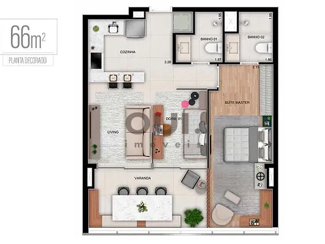 Apartamento com 80m² 2 quartos e 2 banheiros, à venda, no bairro Pinheiros em São Paulo