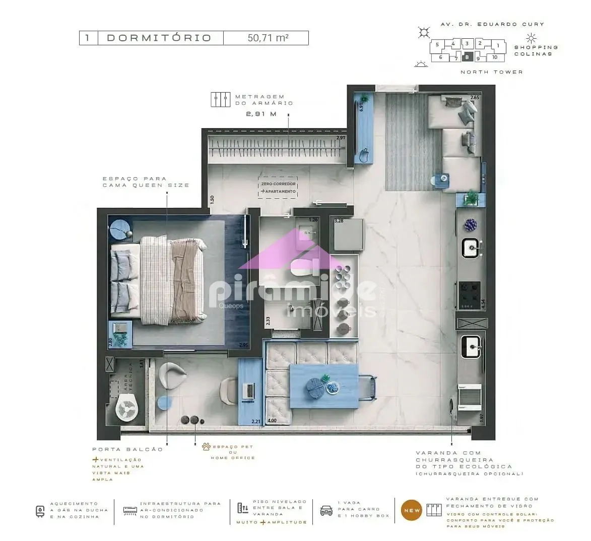 Apartamento, 1 quarto, 50 m² - Foto 2
