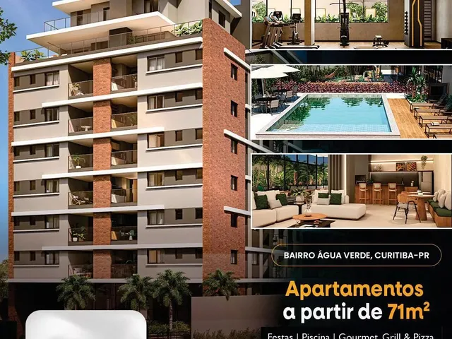 Apartamento 2 quartos e 2 banheiros, à venda, no bairro Água Verde em Curitiba