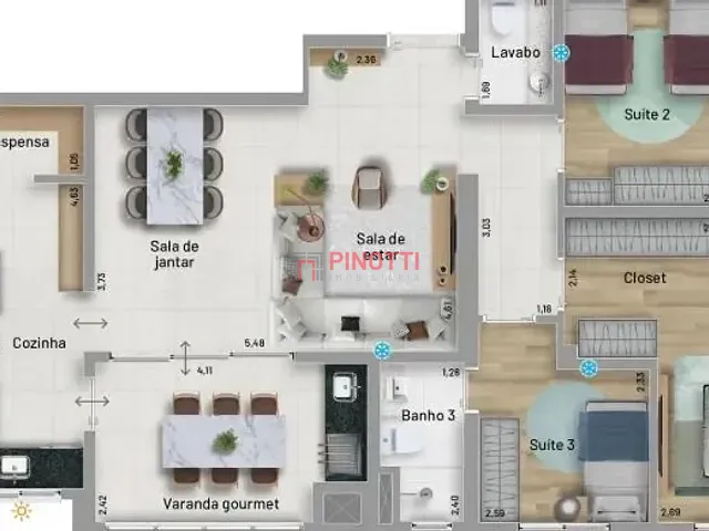 Apartamento 3 quartos e 4 banheiros, à venda, no bairro Nova Petrópolis em São Bernardo do Campo