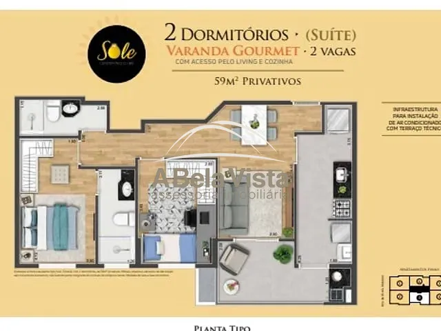 Apartamento 2 quartos e 2 banheiros, à venda, no bairro Vila Osasco em Osasco
