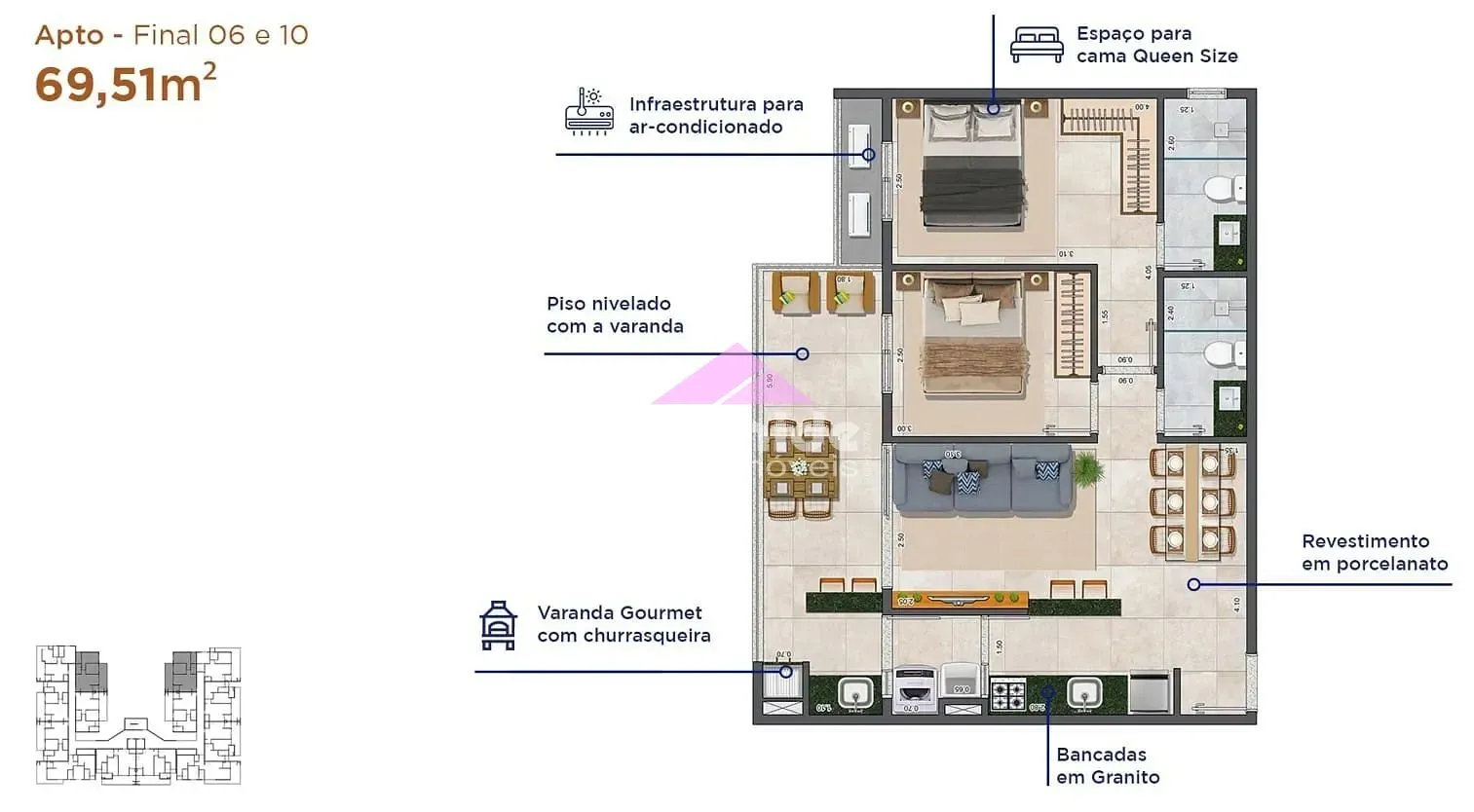 Apartamento, 2 quartos, 69 m² - Foto 8