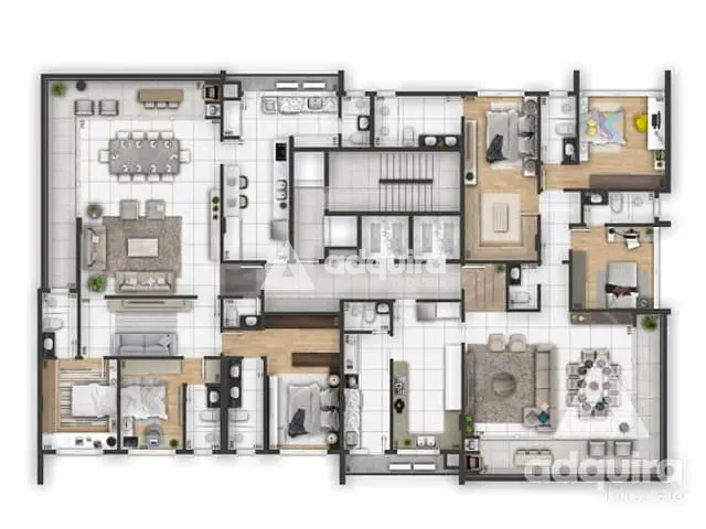 Apartamento com 335m² 3 quartos e 5 banheiros, à venda, no bairro Estrela em Ponta Grossa