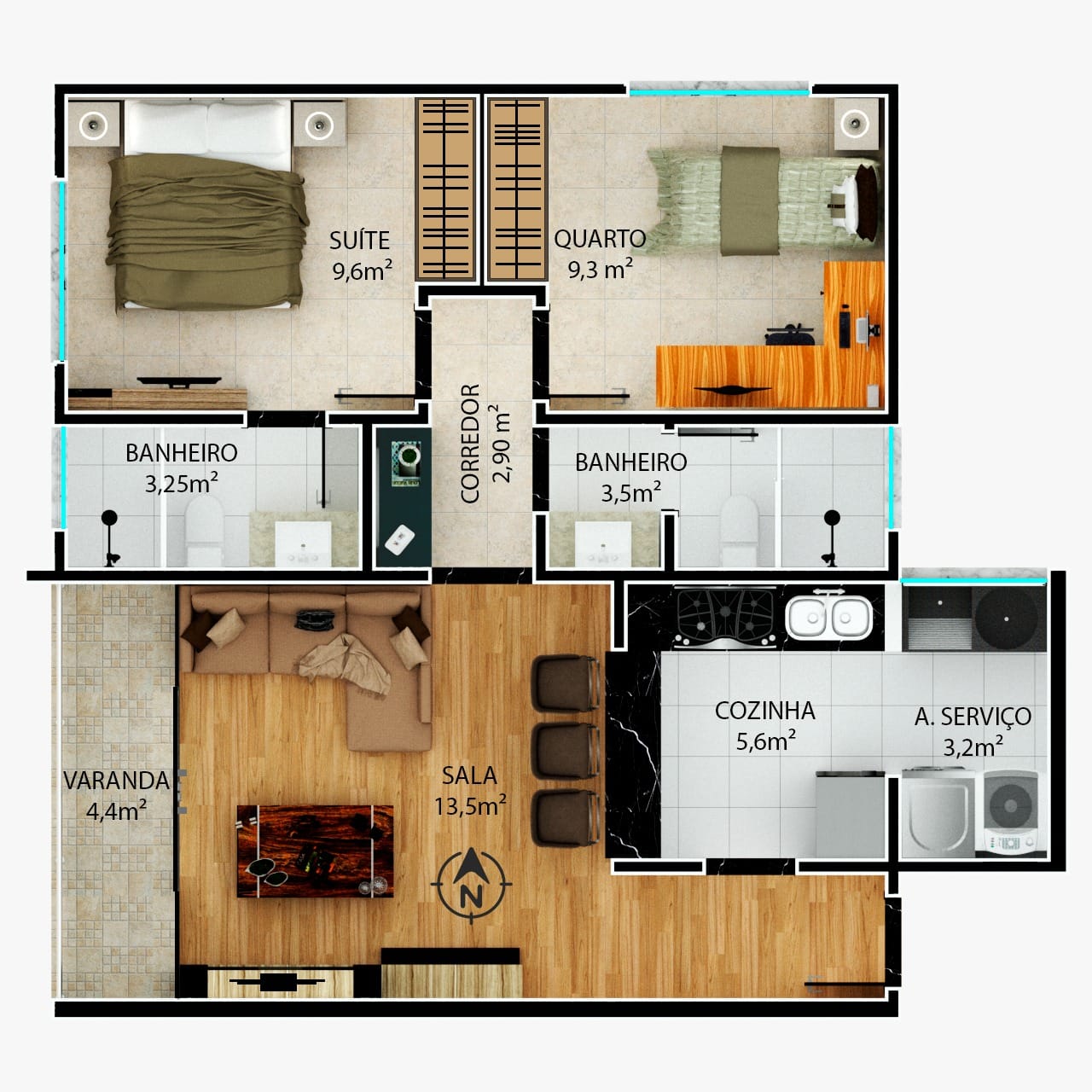 Apartamento, 2 quartos, 65 m² - Foto 77