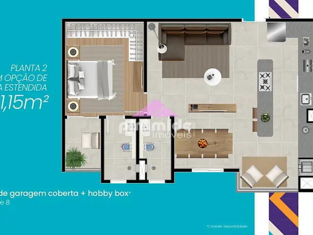 Apartamento com 61m² 2 quartos e 2 banheiros, à venda, no bairro Jardim Oswaldo Cruz em São José dos Campos