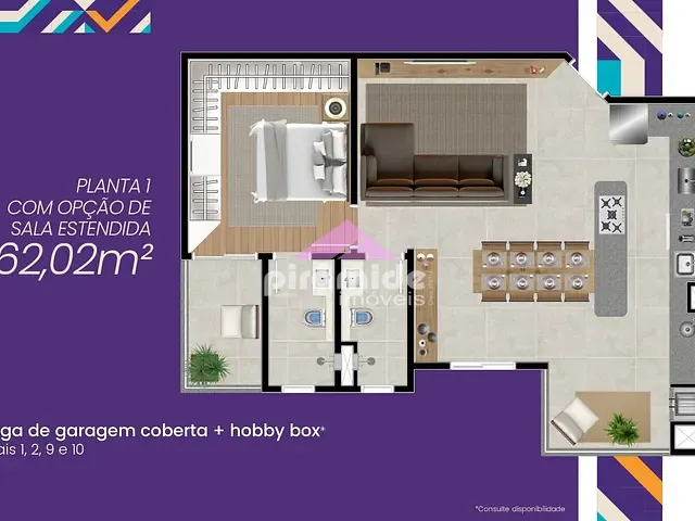 Apartamento com 62m² 2 quartos e 2 banheiros, à venda, no bairro Jardim Oswaldo Cruz em São José dos Campos