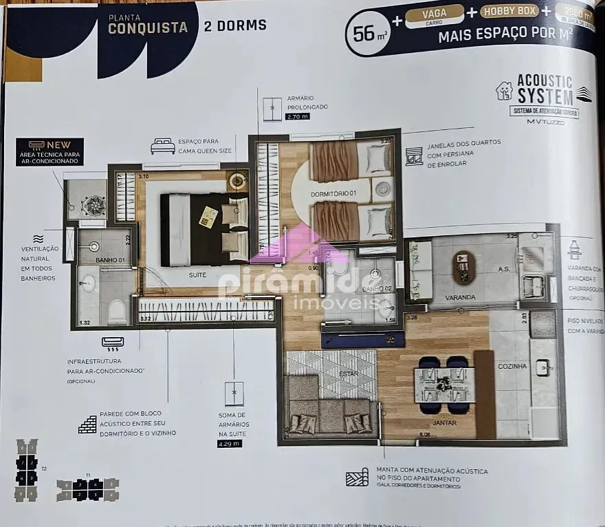 Apartamento, 2 quartos, 56 m² - Foto 8