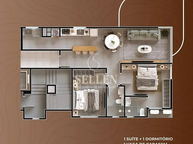 Apartamento 2 quartos e 2 banheiros, à venda, no bairro Sao francisco de assis em Camboriú