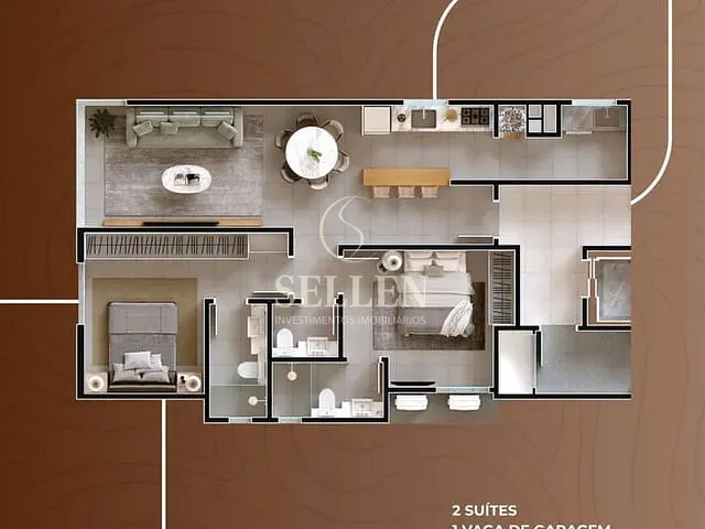 Apartamento 2 quartos e 2 banheiros, à venda, no bairro Sao francisco de assis em Camboriú