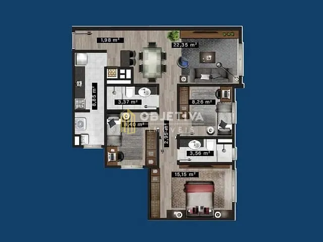 Apartamento com 106m² 3 quartos e 2 banheiros, à venda, no bairro Vila Rosa em Novo Hamburgo