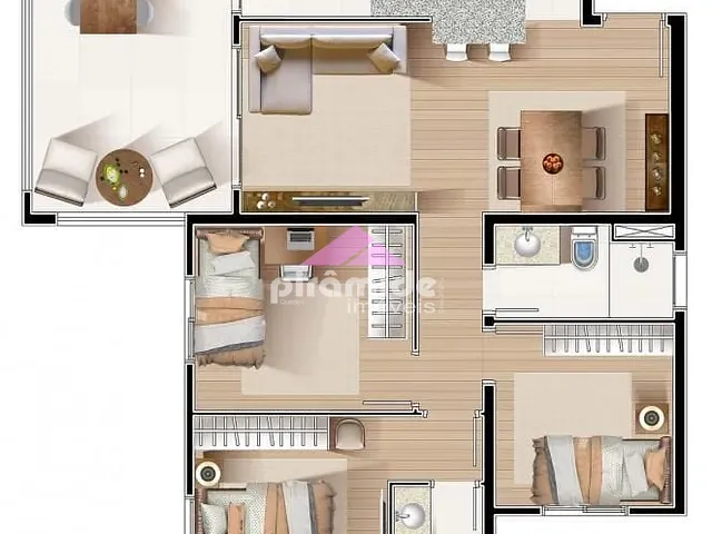 Apartamento com 80m² 3 quartos e 2 banheiros, à venda, no bairro Jardim Didinha em Jacareí