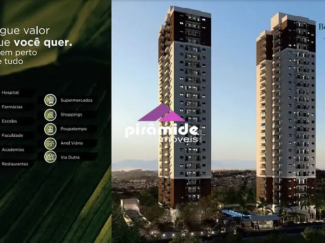 Apartamento com 65m² 2 quartos e 2 banheiros, à venda, no bairro Parque Industrial em São José dos Campos