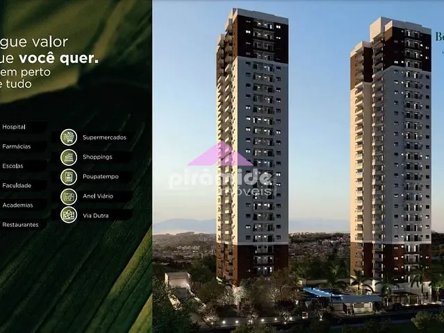 Apartamento com 80m² 3 quartos e 2 banheiros, à venda, no bairro Parque Industrial em São José dos Campos
