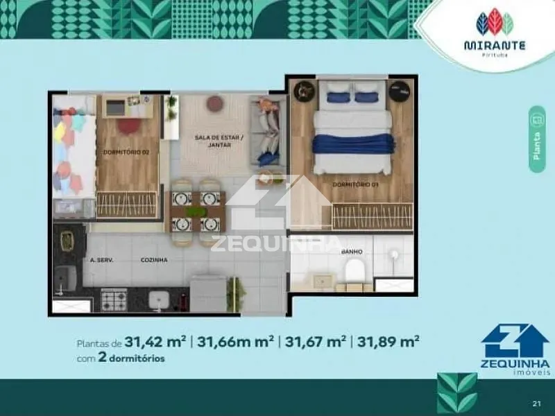 Apartamento, 2 quartos, 31 m² - Foto 1