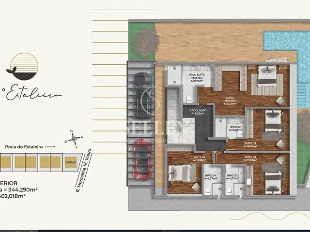 Apartamento com 349m² 4 quartos e 1 banheiro, à venda, no bairro Praia do Estaleiro em Balneário Camboriú