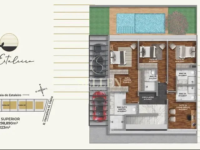 Apartamento com 402m² 4 quartos e 6 banheiros, à venda, no bairro Praia do Estaleiro em Balneário Camboriú