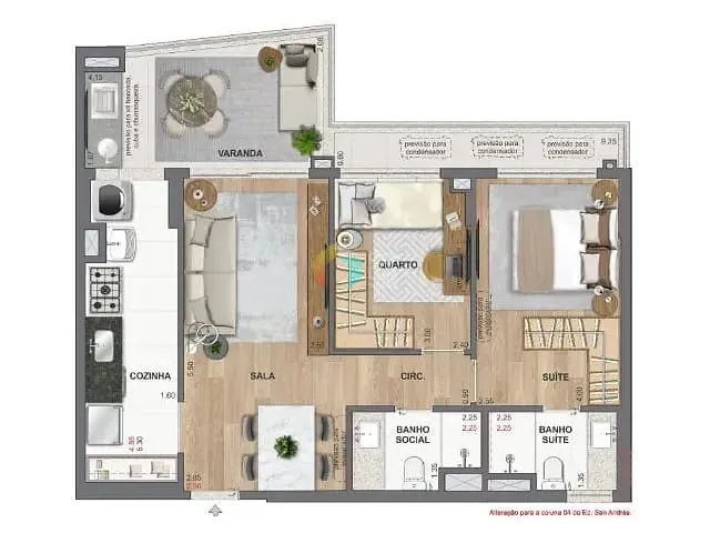 Apartamento com 71m² 2 quartos e 2 banheiros, à venda, no bairro Tijuca em Rio de Janeiro