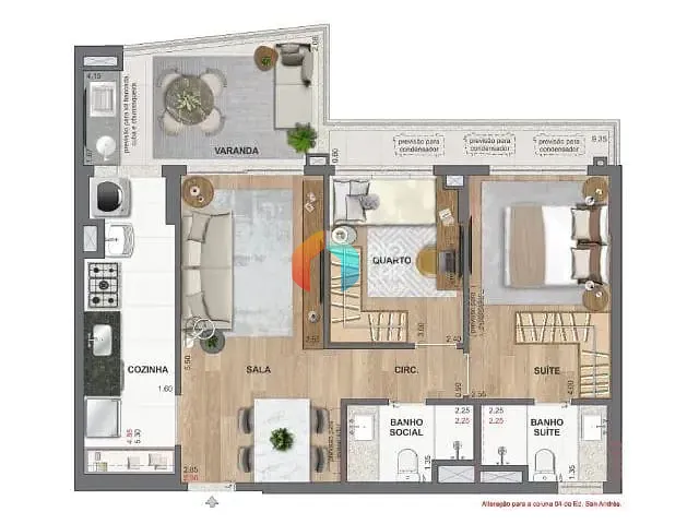 Apartamento com 71m² 2 quartos e 2 banheiros, à venda, no bairro Tijuca em Rio de Janeiro